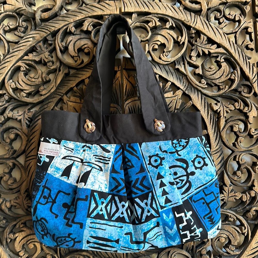 Polynesian Cultural Center Handcrafted Tote Bag Purse Sea Turtle Buttons